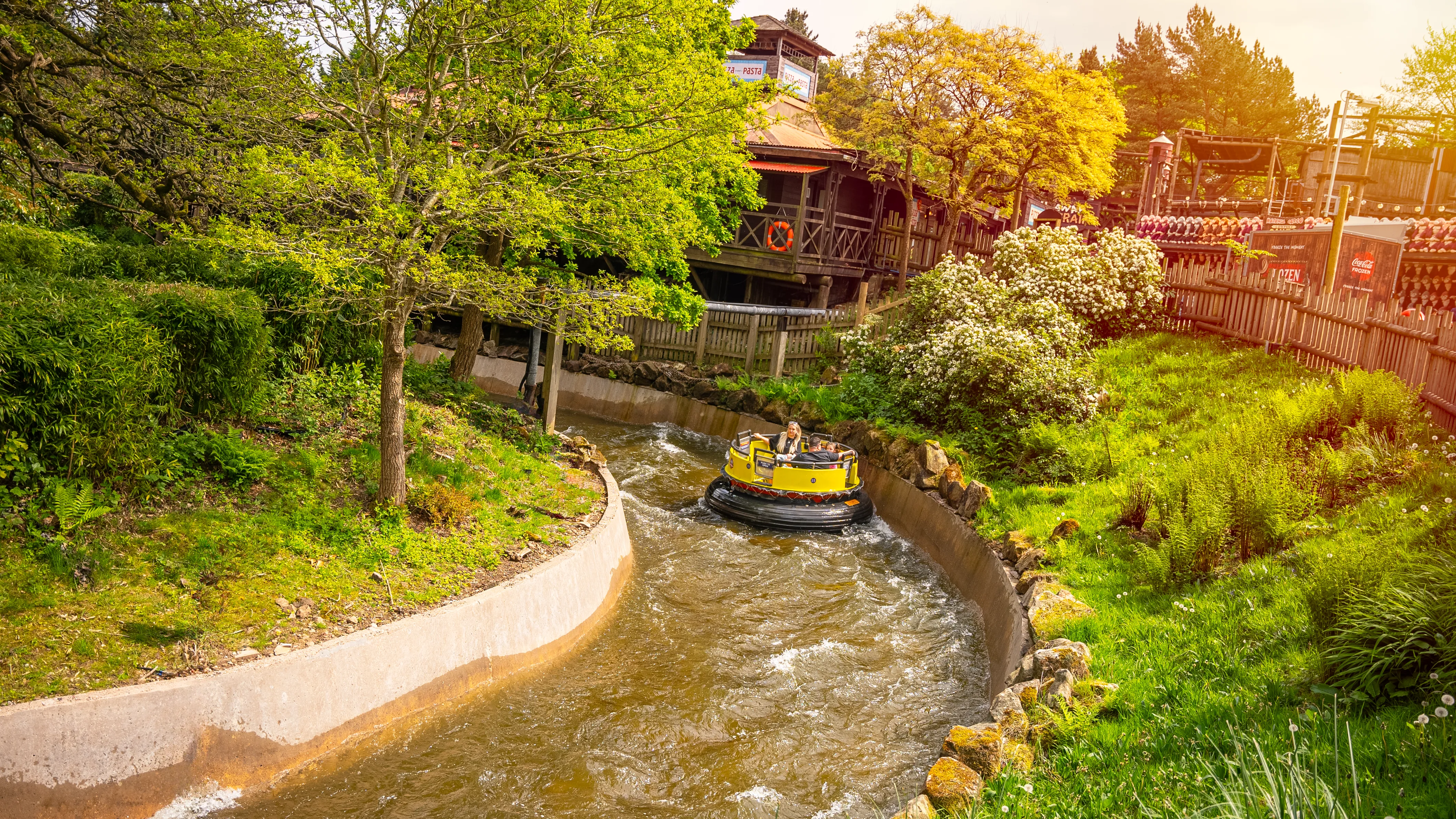 High angle shot of Congo River Rapids at Alton Towers Resort