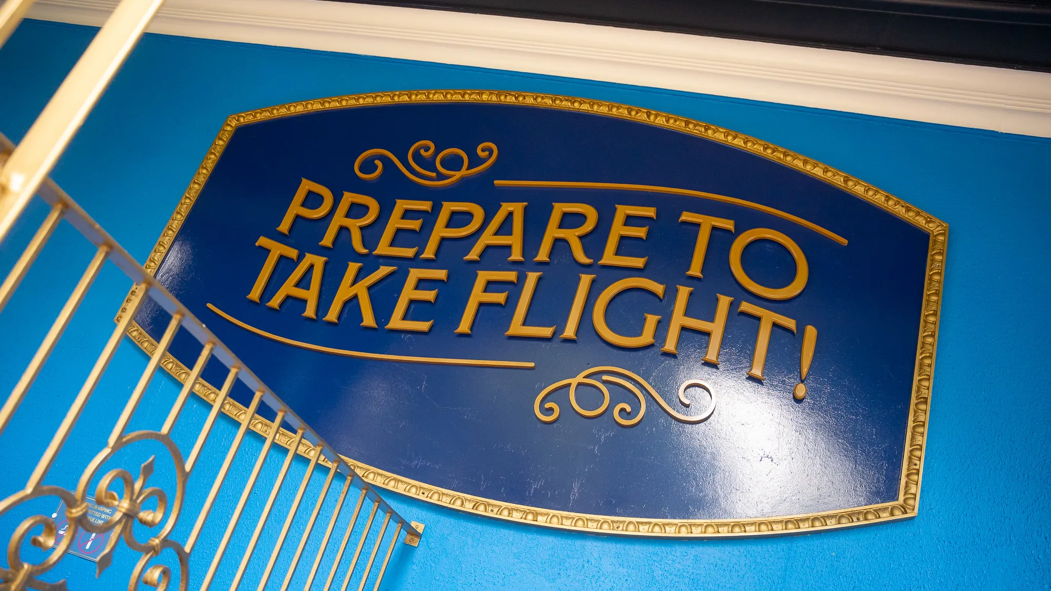 Prepare to take flight sign at Skyride