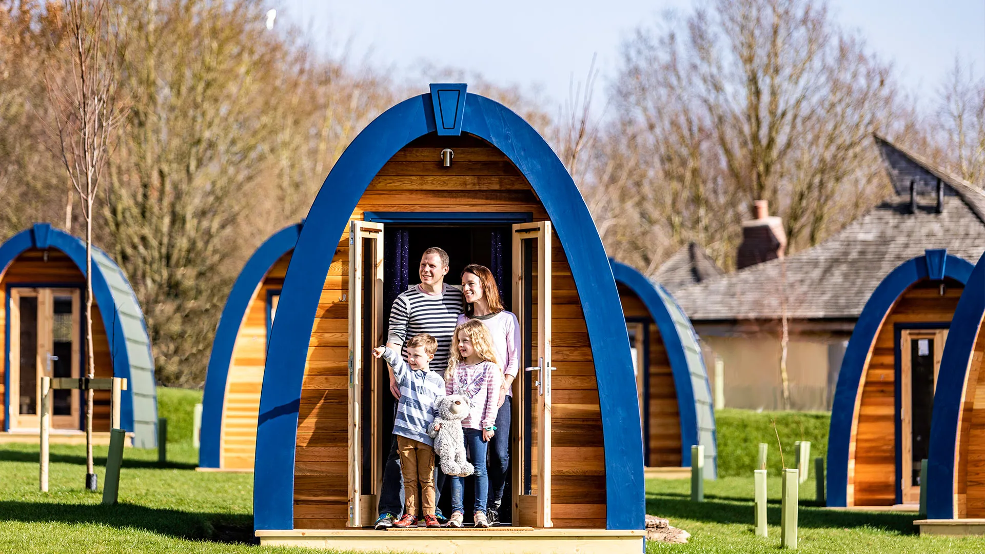 Stargazing Pods Family smiling